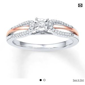 Promise Ring 1/6 ct tw Diamonds Sterling
Silver/10K Gold
